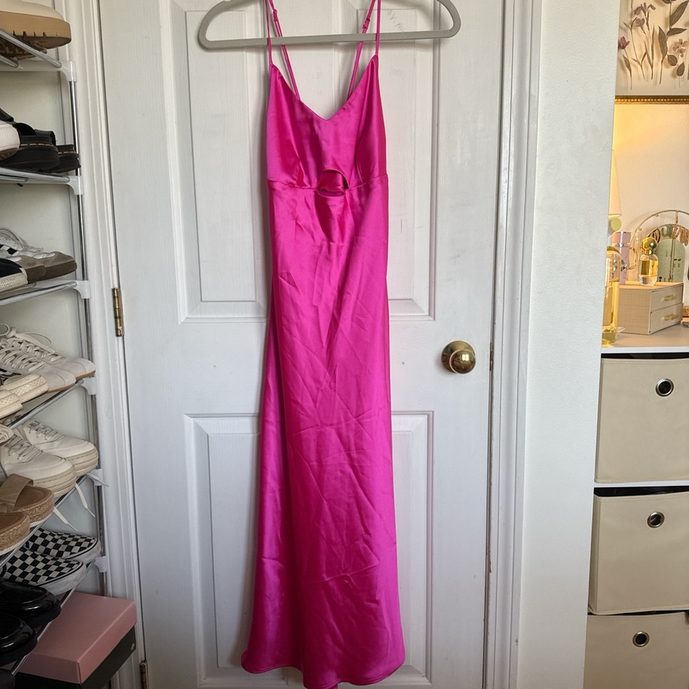 House of Harlow 1960 Pink Satin Dress